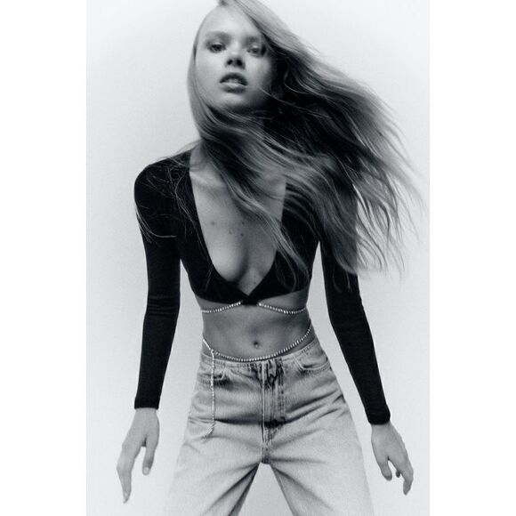 SEAMLESS RHINESTONE TOP ZARA  - Picture 9 of 11